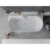 Cadă de sine stătătoare Mexen Oval Sim, 170 x 80 cm, alb/gri, preaplin nichel periat - 52661708062-97