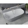 Cadă de sine stătătoare Mexen Oval Sim, 170 x 80 cm, alb/gri, preaplin nichel periat - 52661708062-97