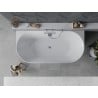 Mexen Oval Slim cadă freestanding perete adiacent 170 x 80 cm, alb/negru, preaplin crom - 52661708075-01