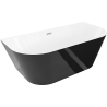 Mexen Oval Slim szabadon álló falhoz állítható kád 170 x 80 cm, fehér/fekete, króm túlfolyó - 52661708075-01