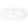 Mexen Oval Slim cadă freestanding perete adiacent 170 x 80 cm, alb/negru, preaplin crom - 52661708075-01