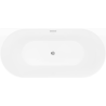 Mexen Oval Slim szabadon álló falra szerelhető kád 170 x 80 cm, fehér/fekete, króm túlfolyó - 52661708075-01