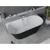 Mexen Oval Slim cadă freestanding perete adiacent 170 x 80 cm, alb/negru, preaplin crom - 52661708075-01
