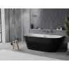 Mexen Oval Slim cadă freestanding perete adiacent 170 x 80 cm, alb/negru, preaplin crom - 52661708075-01