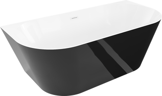 Mexen Oval Slim szabadon álló félig falhoz illeszkedő kád 170 x 80 cm, fehér/fekete, fehér túlfolyó - 52661708075-20