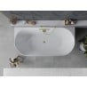 Mexen Oval Slim cadă freestanding îngustă 170 x 80 cm, albă/neagră, preaplin auriu - 52661708075-50