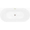 Mexen Oval Slim cadă de baie independentă de perete 170 x 80 cm, alb/negru, preaplin auriu - 52661708075-50