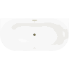 Mexen Oval Slim cadă freestanding îngustă 170 x 80 cm, albă/neagră, preaplin auriu - 52661708075-50