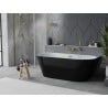 Mexen Oval Slim cadă freestanding îngustă 170 x 80 cm, albă/neagră, preaplin auriu - 52661708075-50