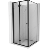 Cabină de duș Mexen Mist-F T pliată stânga 85 x 85 cm, cadru negru, negru - 8A6T-085-085-70-70-L