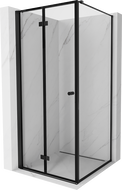 Cabină de duș Mexen Mist-F T pliată stânga 85 x 85 cm, cadru negru, negru - 8A6T-085-085-70-70-L