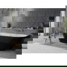 Mexen Oval Slim szabadon álló fal melletti kád 170 x 80 cm, fehér/fekete, arany kefélt túlfolyó - 52661708075-55