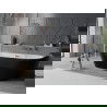 Mexen Oval Slim cadă de baie independentă lângă perete 170 x 80 cm, albă/neagră, preaplin aur roz - 52661708075-60