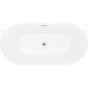 Mexen Oval Slim szabadon álló, falsíkhoz közeli kád 170 x 80 cm, fehér/fekete, rézszínű túlfolyó - 52661708075-65