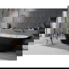 Mexen Oval Slim cadă de baie freestanding murală 170 x 80 cm, albă/neagră, preaplin cupru periat - 52661708075-65