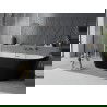 Mexen Oval Slim szabadon álló fal melletti kád 170 x 80 cm, fehér/fekete, gun gray kefélt lefolyó - 52661708075-66