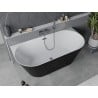 Mexen Oval Sim szabadon álló, fali kád 170 x 80 cm, fehér/fekete, túlfolyó gun metal - 52661708075-95
