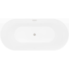 Mexen Oval Sim szabadon álló fal melletti kád 170 x 80 cm, fehér/fekete, túlfolyó selyemfényű nikkel - 52661708075-97