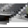 Cadă de sine stătătoare Mexen Oval Sim lângă perete 170 x 80 cm, alb/negru, preaplin nichel periat - 52661708075-97