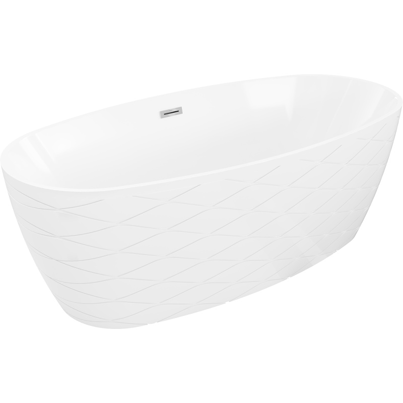 Mexen Olea cadă de baie independentă model 170 x 80 cm, albă, preaplin crom - 52821708000-01