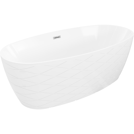 Mexen Olea cadă de baie independentă model 170 x 80 cm, albă, preaplin crom - 52821708000-01