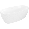 Mexen Olea cadă freestanding model 170 x 80 cm, albă, preaplin auriu - 52821708000-50