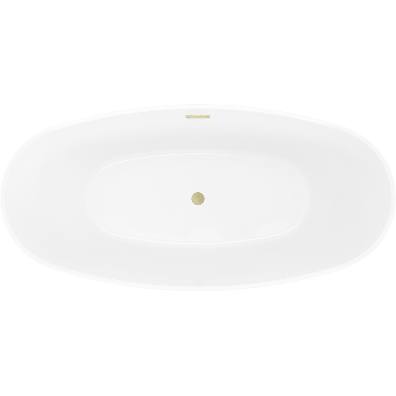 Mexen Olea cadă freestanding model 170 x 80 cm, albă, preaplin auriu periat - 52821708000-55