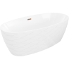Mexen Olea szabadon álló kád minta 170 x 80 cm, fehér, rózsaarany túlfolyó - 52821708000-60
