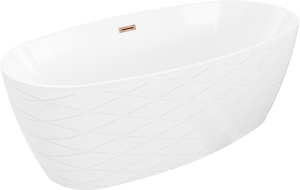 Mexen Olea cadă freestanding model 170 x 80 cm, albă, preaplin aur roz - 52821708000-60