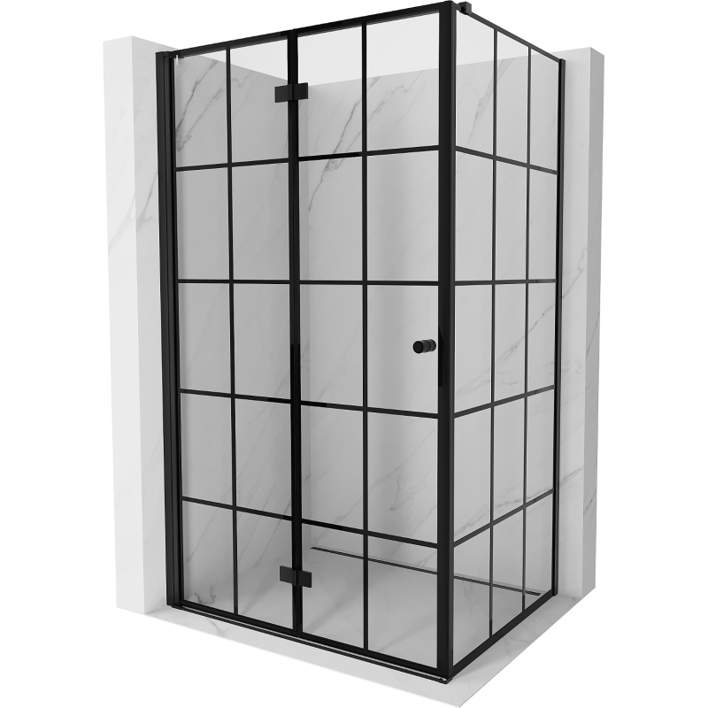 Mexen Mist-F T cabină de duș pliabilă stânga 75 x 70 cm, grilaj negru, negru - 8A6T-075-070-70-77-L