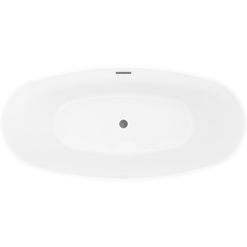 Mexen Olea cadă de baie freestanding model 170 x 80 cm, albă, preaplin gri metalic periat - 52821708000-66