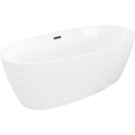 Cadă freestanding Mexen Olea model 170 x 80 cm, albă, preaplin negru - 52821708000-70