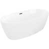 Cadă freestanding Mexen Olea model 170 x 80 cm, albă, preaplin negru - 52821708000-70
