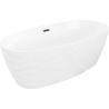 Mexen Olea szabadon álló fürdőkád 170 x 80 cm, fehér, fekete túlfolyó - 52821708000-70