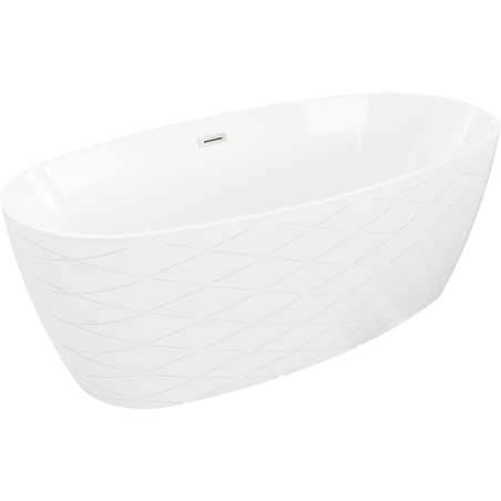 Mexen Olea cadă independentă model 170 x 80 cm, albă, preaplin nichel periat - 52821708000-97