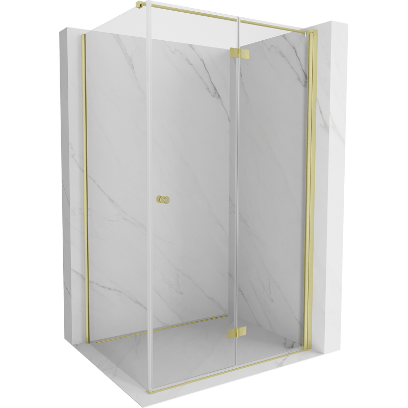 Cabina de duș Mexen Mist-F T pliabilă dreapta 90 x 85 cm, transparent, auriu - 8A6T-090-085-50-00-P