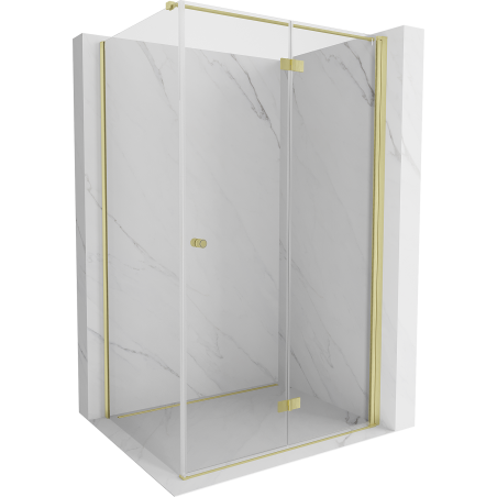 Cabina de duș Mexen Mist-F T pliabilă dreapta 90 x 85 cm, transparent, auriu - 8A6T-090-085-50-00-P