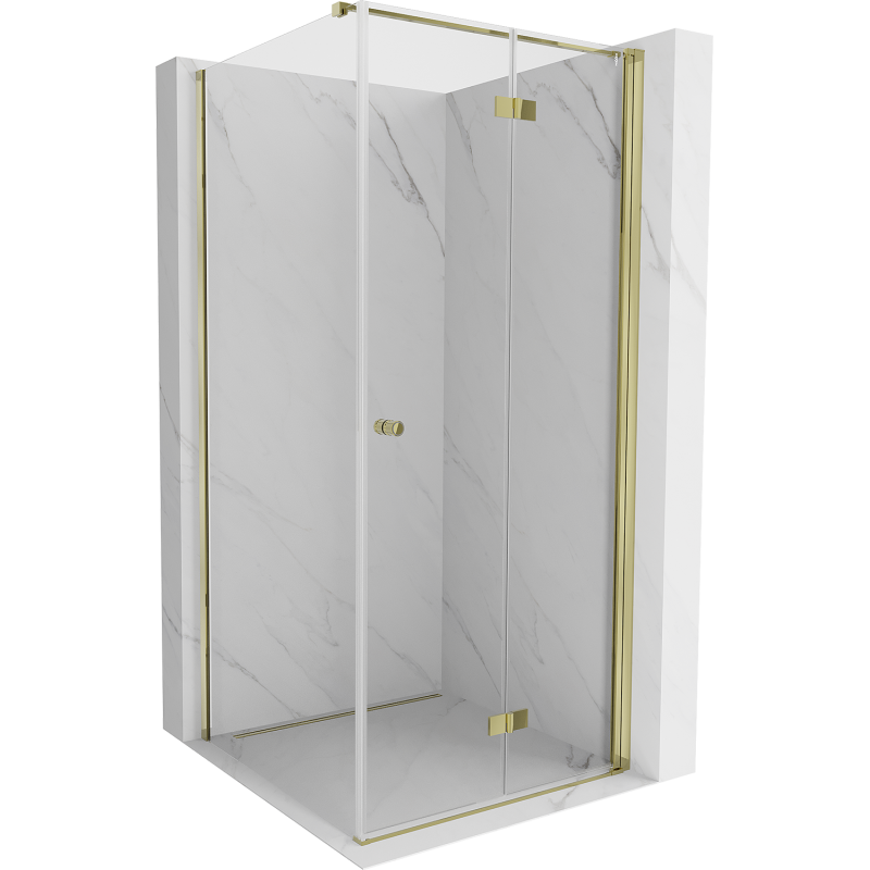 Mexen Mist-F T cabină de duș pliată dreapta 90 x 90 cm, transparent, auriu - 8A6T-090-090-50-00-P
