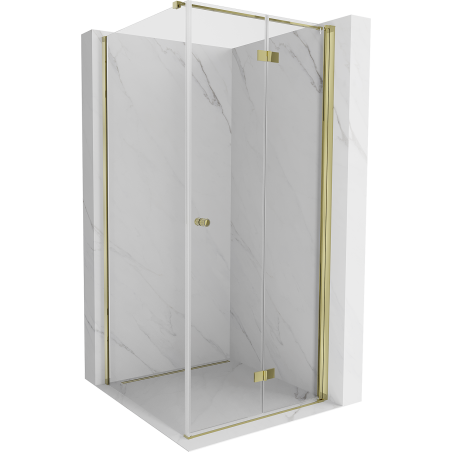 Mexen Mist-F T cabină de duș pliată dreapta 90 x 90 cm, transparent, auriu - 8A6T-090-090-50-00-P