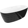Cădiță de baie freestanding Mexen Olea model 170 x 80 cm, alb/negru, preaplin alb - 52821708075-20