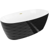 Mexen Olea cadă freestanding model 170 x 80 cm, alb/negru, preaplin auriu periat - 52821708075-55