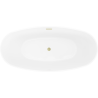 Mexen Olea cadă freestanding model 170 x 80 cm, alb/negru, preaplin auriu periat - 52821708075-55