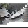 Mexen Olea szabadon álló kád minta 170 x 80 cm, fehér/fekete, túlfolyó gun gray kefélt - 52821708075-66