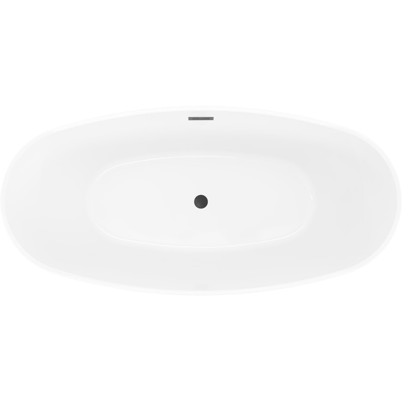 Mexen Olea szabadon álló kád minta 170 x 80 cm, fehér/fekete, fekete túlfolyó - 52821708075-70