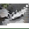 Mexen Olea szabadon álló kád minta 170 x 80 cm, fehér/fekete, túlfolyó gun metal - 52821708075-95