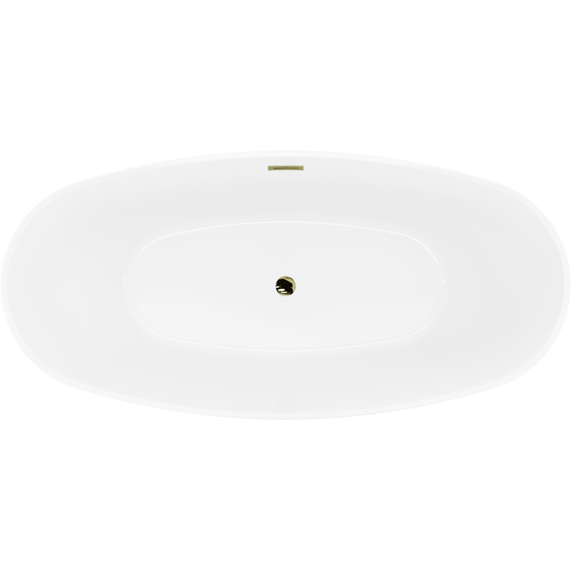 Mexen Lira cadă de baie independentă model 170 x 80 cm, albă, preaplin auriu - 52831708000-50