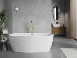 Mexen Lira cadă de sine stătătoare model 170 x 80 cm, albă, preaplin auriu - 52831708000-50