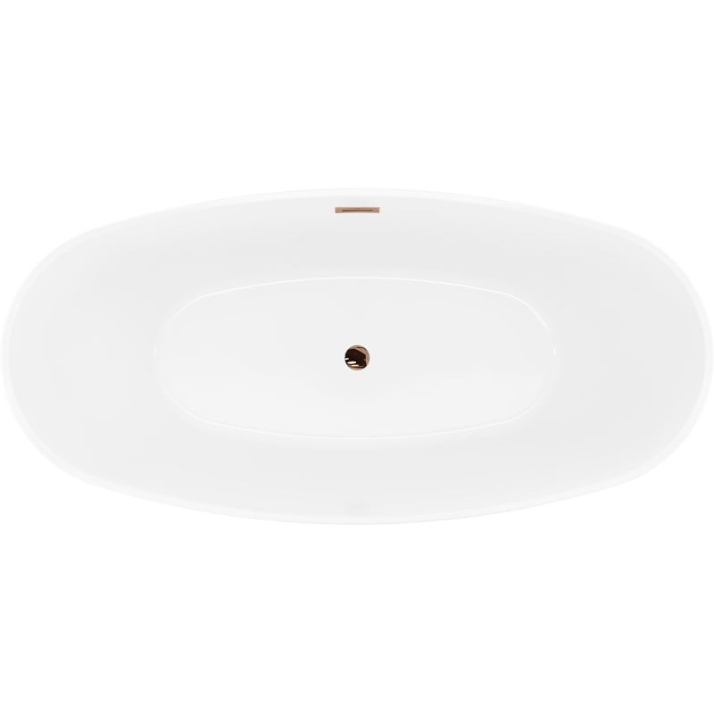 Mexen Lira cadă de baie freestanding model 170 x 80 cm, albă, preaplin aur roz - 52831708000-60