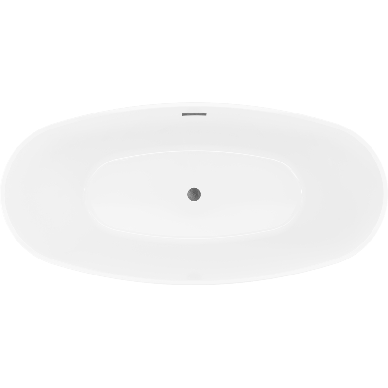 Mexen Lira cadă de baie de sine stătătoare model 170 x 80 cm, albă, preaplin gri armă periat - 52831708000-66