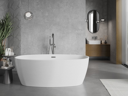 Mexen Lira cadă de baie independentă model 170 x 80 cm, albă, preaplin gun gray periat - 52831708000-66
